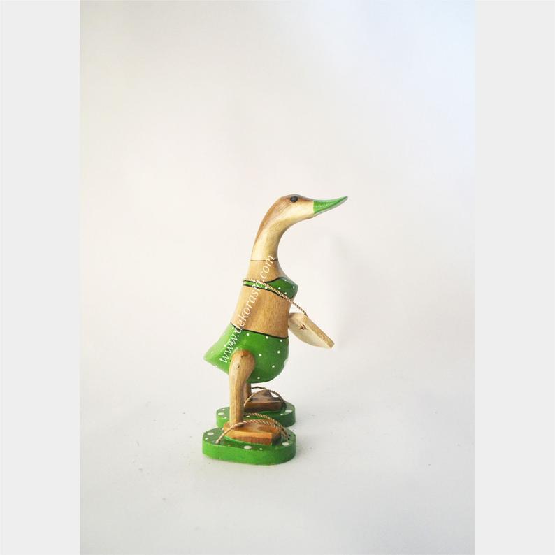 Beachware Green bamboo duck, duck decoration, bamboo craft, bali bamboo duck, duck handmade | Free Shipping